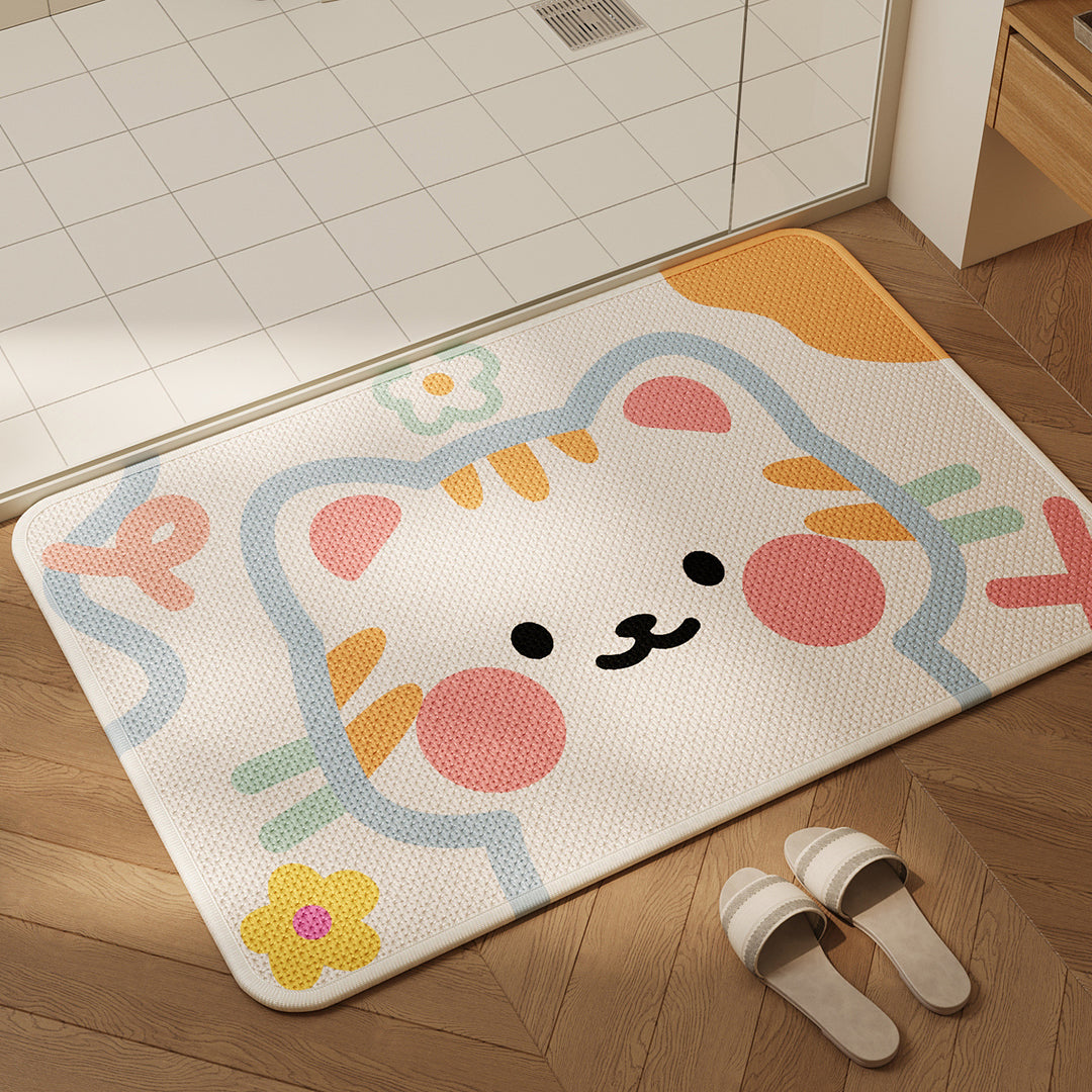 Decorative Cat-Themed Bath Mat Kalsten