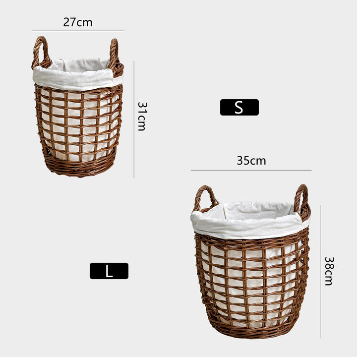 Handcrafted laundry basket with fabric cover Kalsten