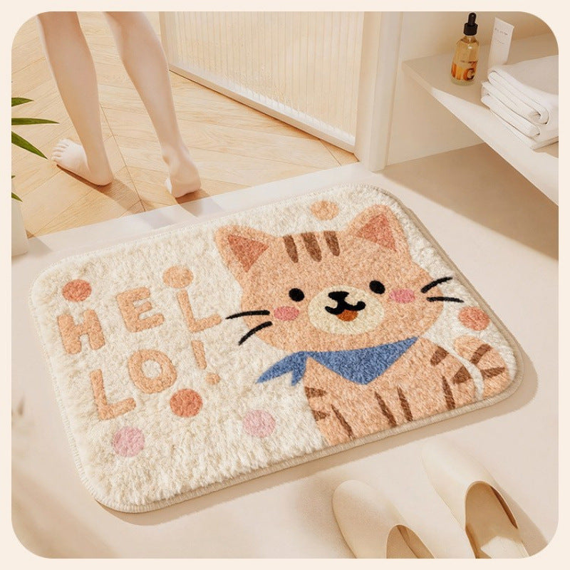 Flower design bath mat