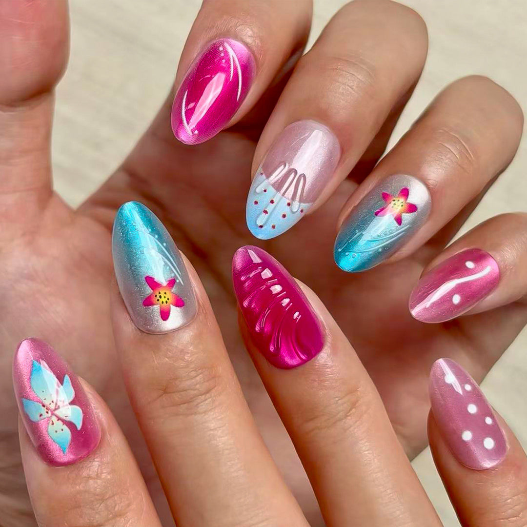 Artistic Floral Design Press-On Nail Set Kalsten