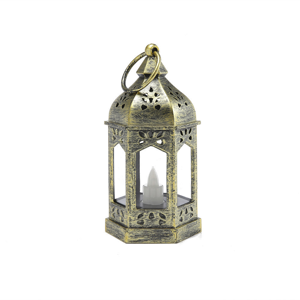 Moroccan Style Hexagonal Metal LED Lantern Kalsten