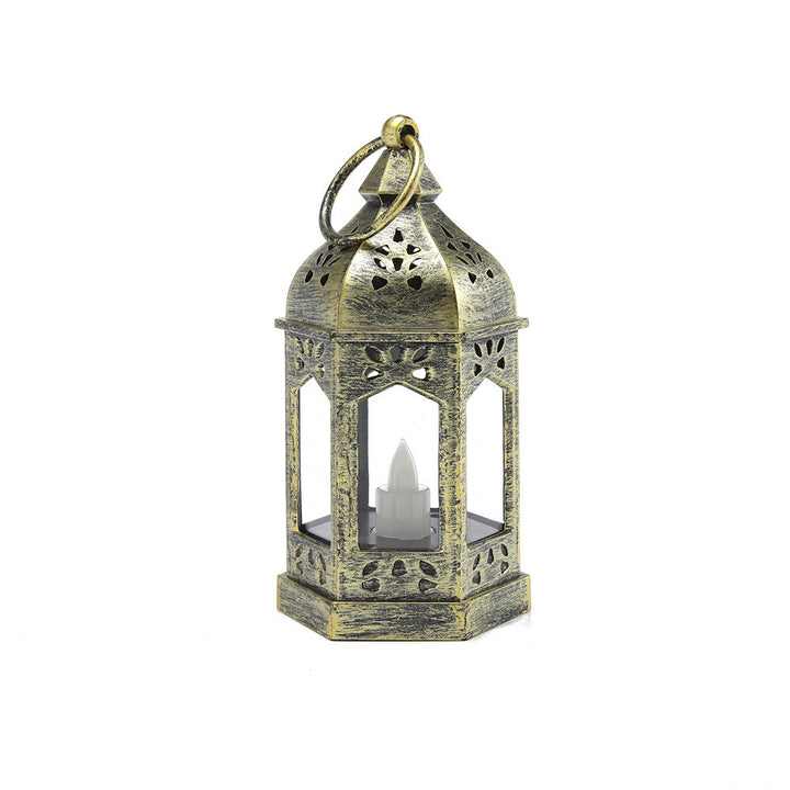 Moroccan Style Hexagonal Metal LED Lantern Kalsten
