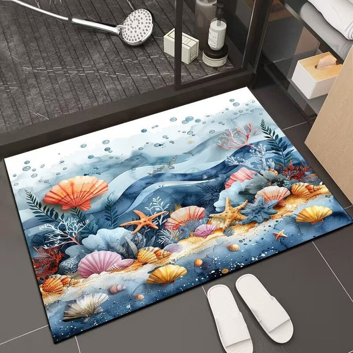 Reflective Floral Bath Mat