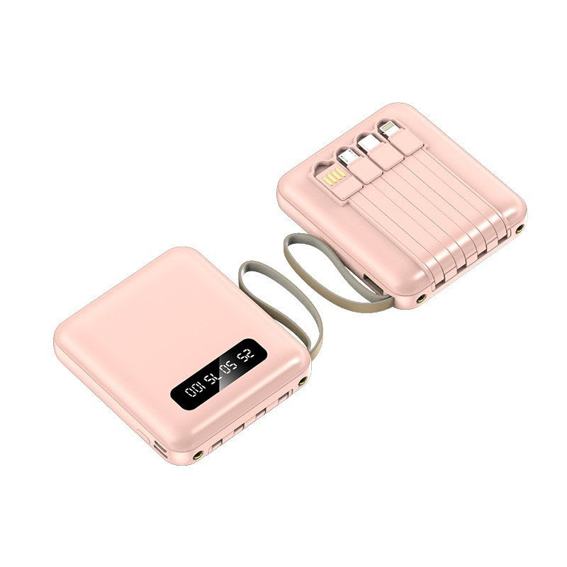 Compact power bank with integrated charging cables Kalsten