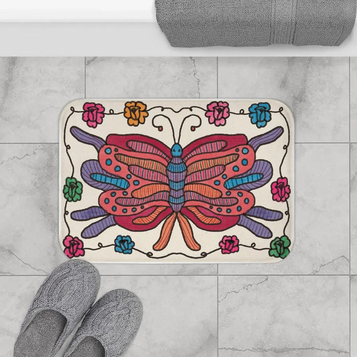 Floral-Themed Plush Bath Mat
