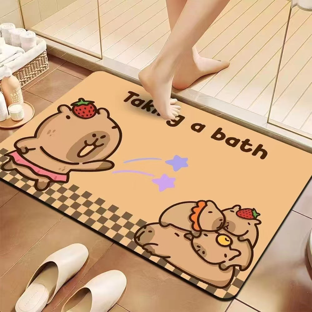 Playful Cartoon Bath Mat