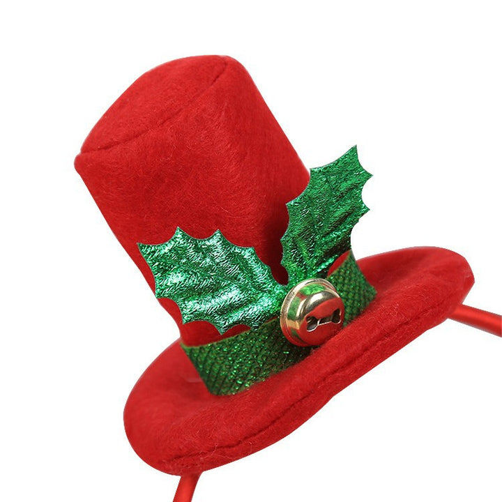 Christmas headband with Santa hat and plant motif