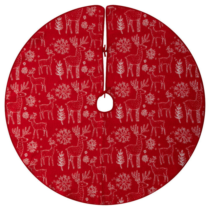 Festive Reindeer Pattern Christmas Tree Skirt