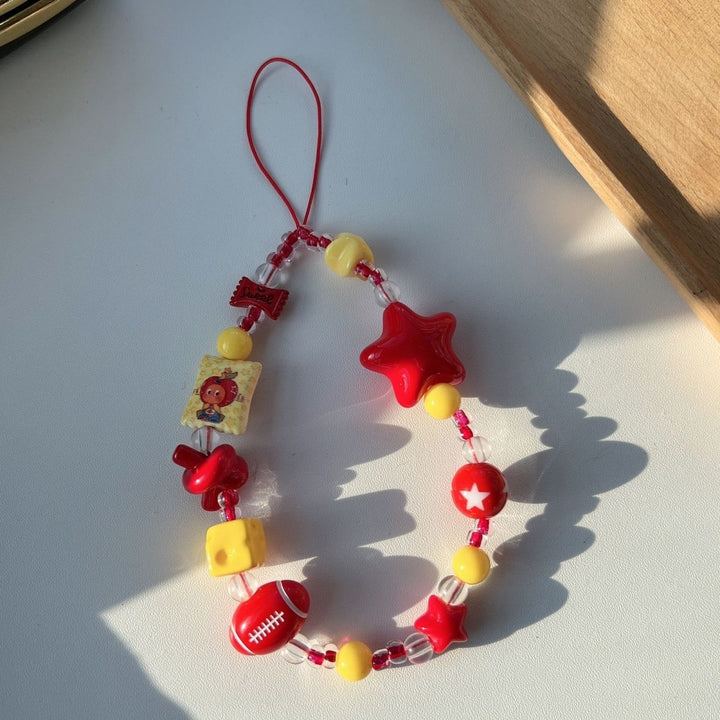 Colorful Themed Beaded Charm Lanyard Kalsten