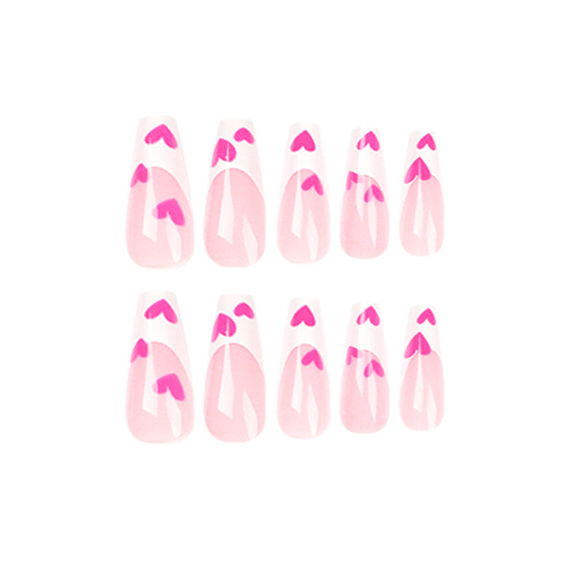 Artful Stiletto Nails with Hearts Design Kalsten