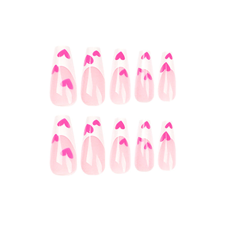Artful Stiletto Nails with Hearts Design Kalsten