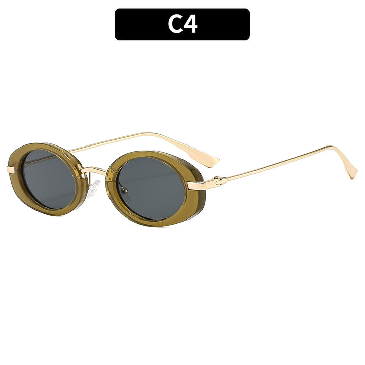 Fashionable Retro Oval Sunglasses