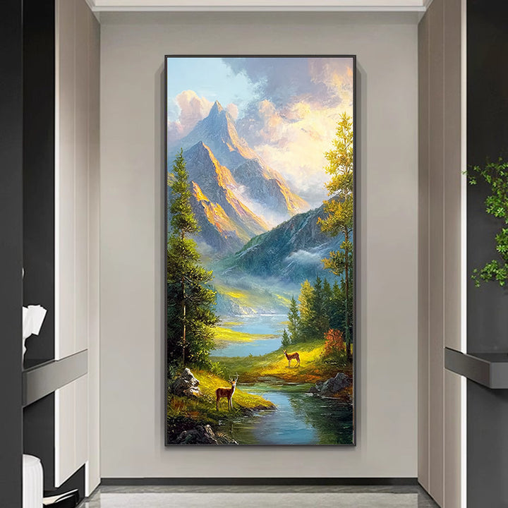 Scenic Mountain Landscape Canvas Artwork