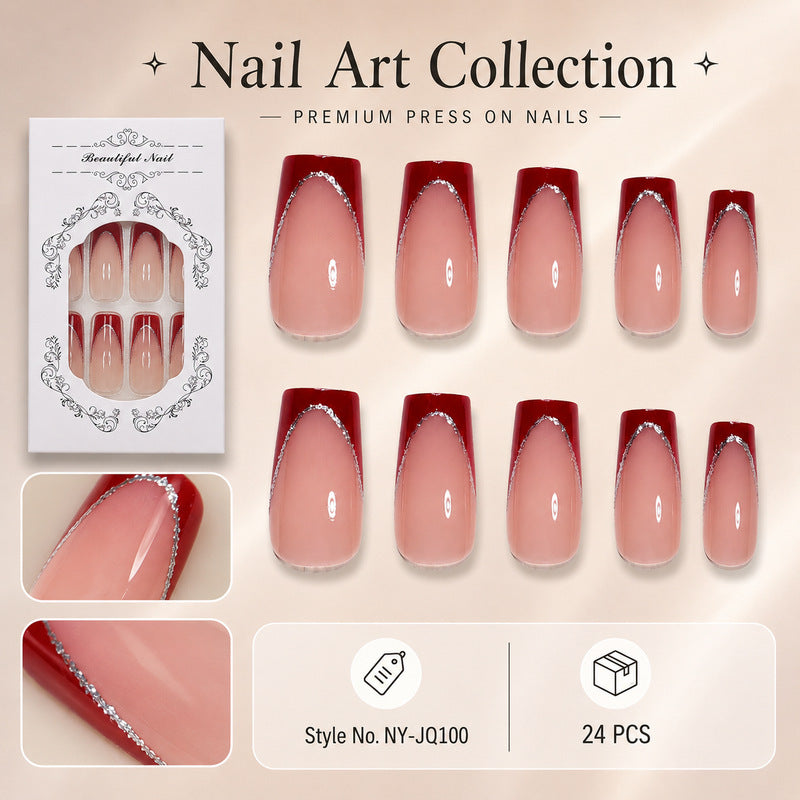 Premium Artificial Nail Set with Elegant Decoration Kalsten