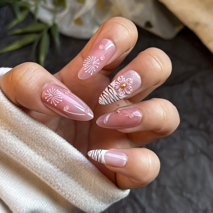 Elegant Floral Design Press-On Nails Kalsten