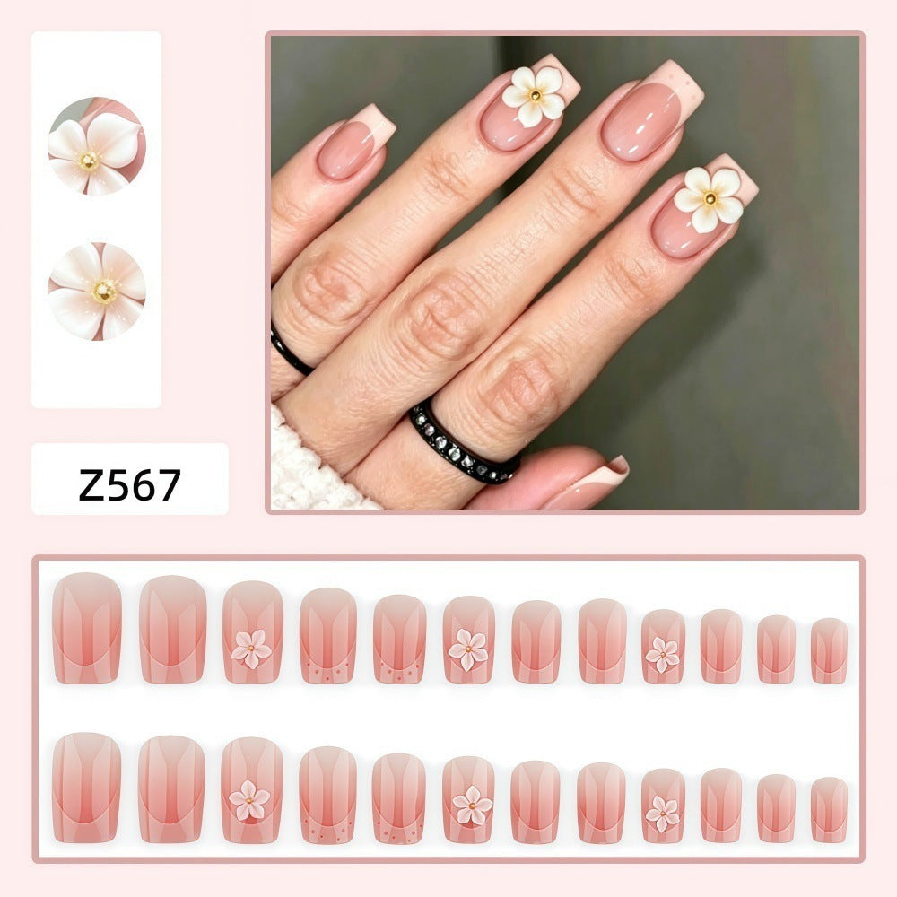 Artificial nails with 3D flower design Kalsten