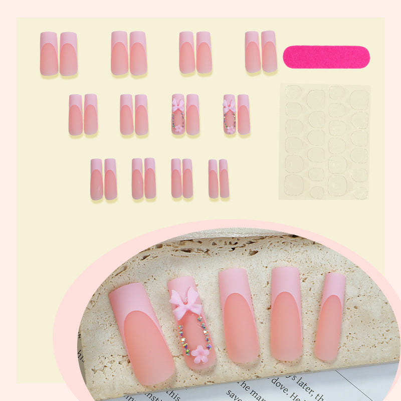 Decorative Press-On Nail Art with Floral and Bow Accents kalsten