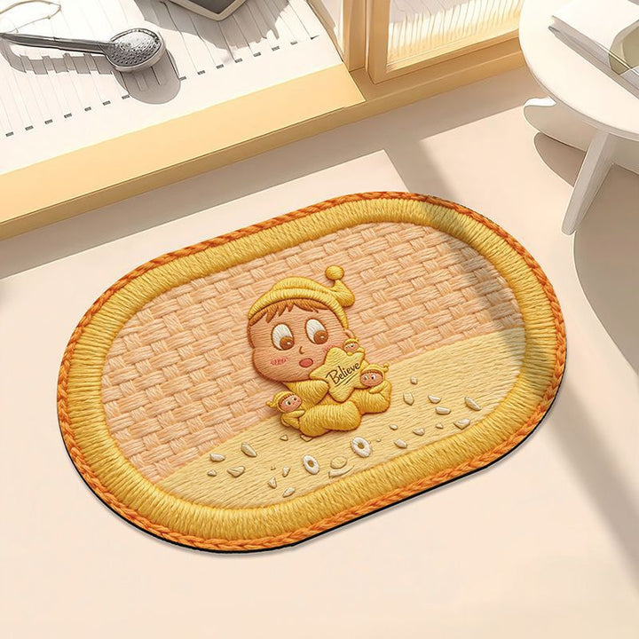Whimsical Moon and Star Decorative Bath Mat