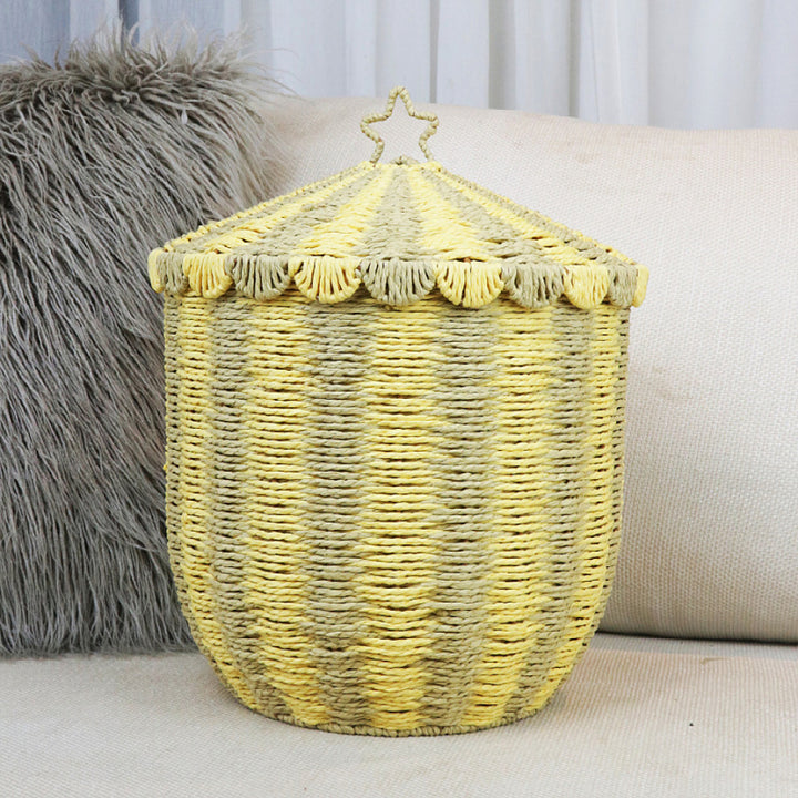 Basket with lid and decorative design Kalsten