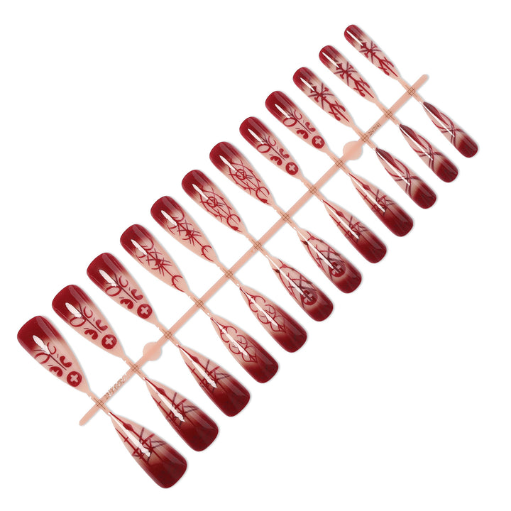 Artificial nail set with elegant, geometric designs Kalsten