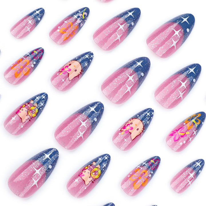 Artistic stiletto nails with playful design Kalsten