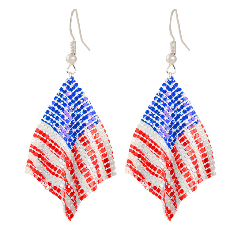 Women's nan patriotic horseshoe enamel dangle earrings with star-accented design and fishhook findings Kalsten