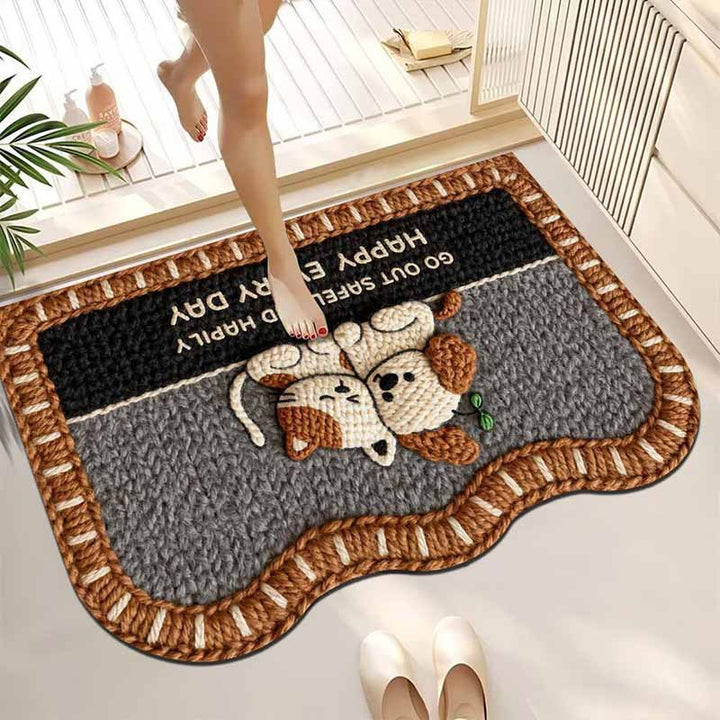 Playful Pet-Themed Entrance Mat