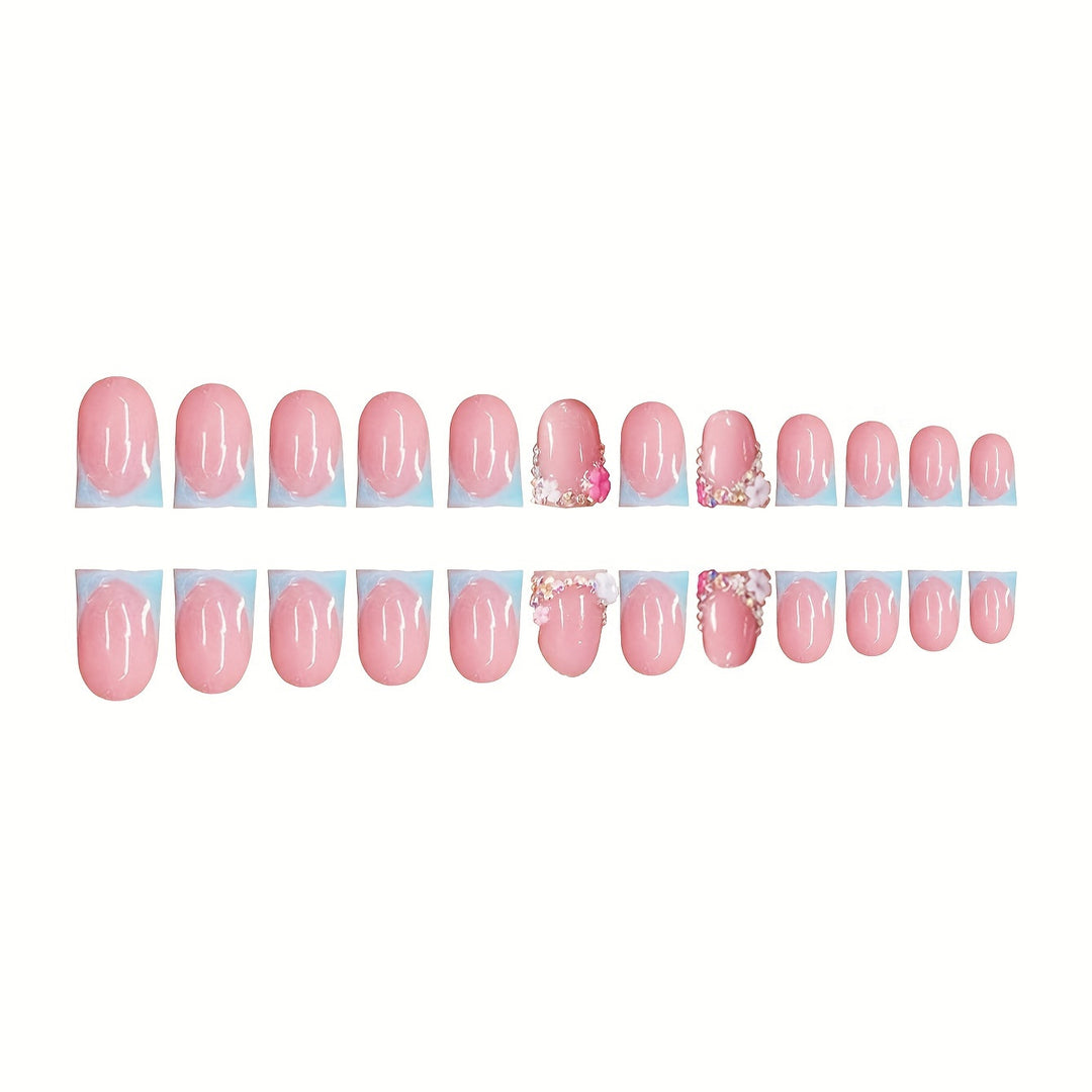 Floral Embellished Press-On Nails Kalsten