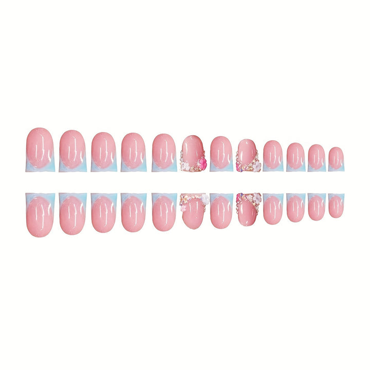 Floral Embellished Press-On Nails Kalsten