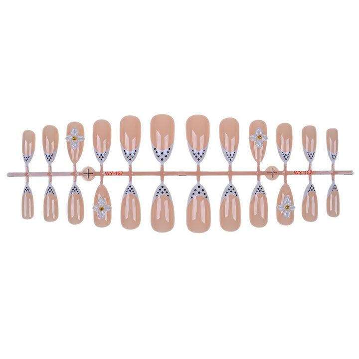Elegant Floral-Embellished Press-On Nails Kalsten