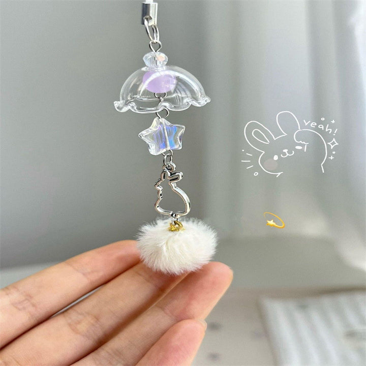 Cute Bunny-Themed Faux Fur Keychain Kalsten