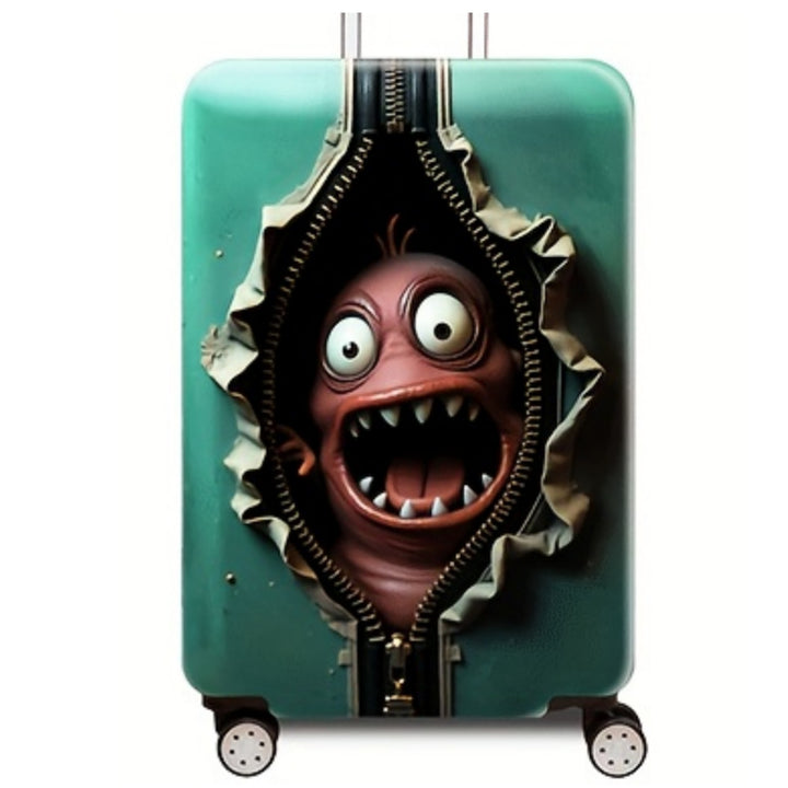 Women's Hard Shell Suitcase with Creative Monster Design Kalsten