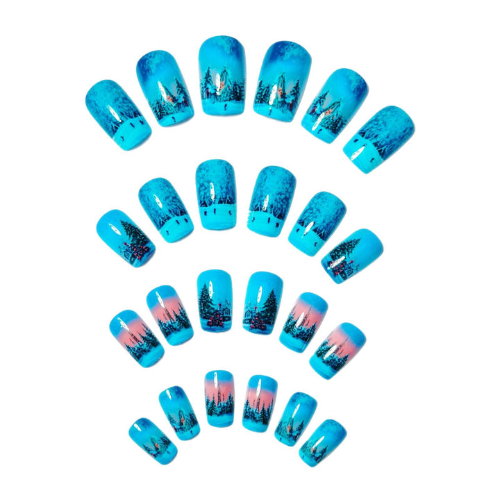 Artificial nails with festive winter landscape design Kalsten