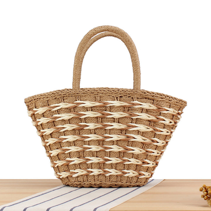 Basket bag with decorative braided design Kalsten