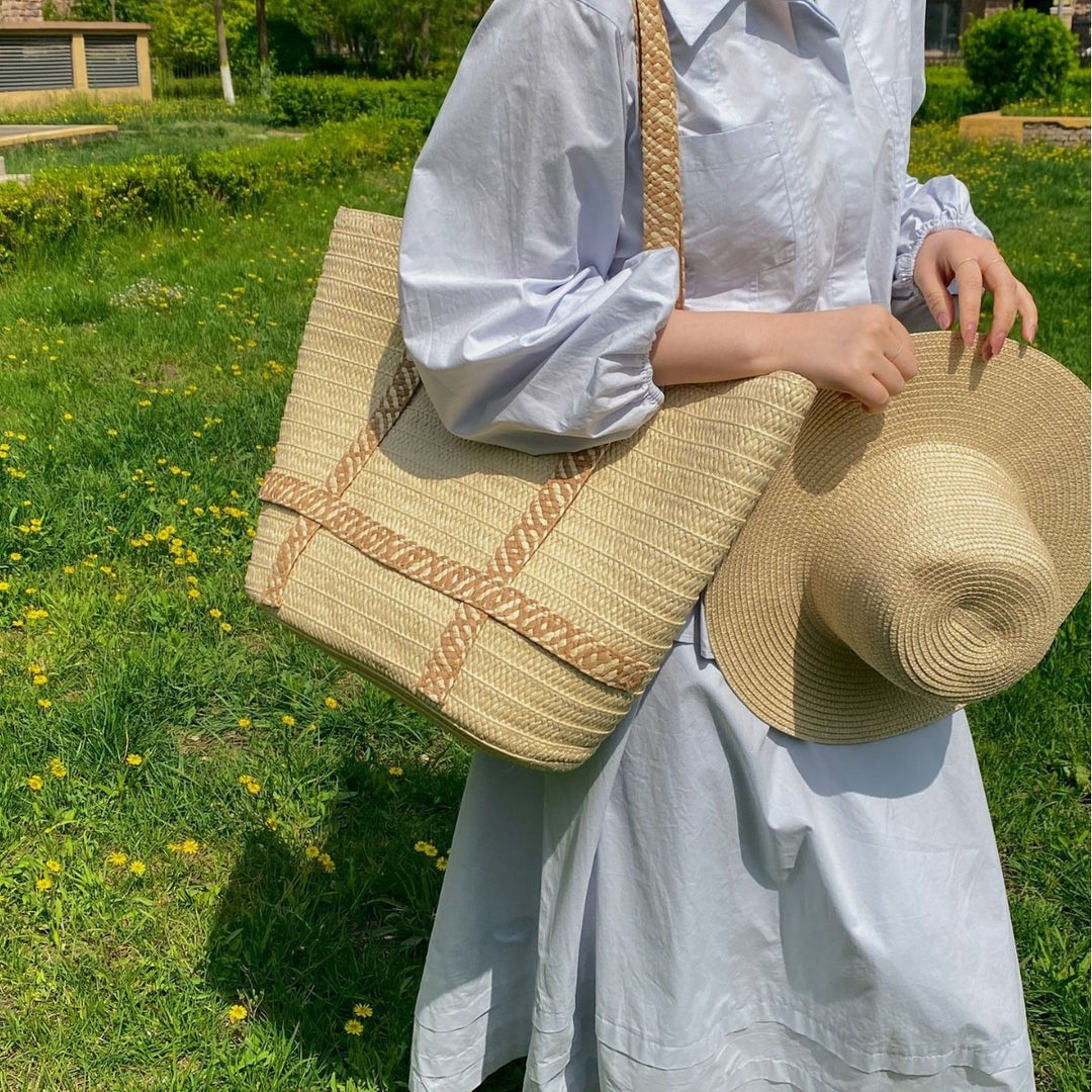Woven Straw Beach Tote