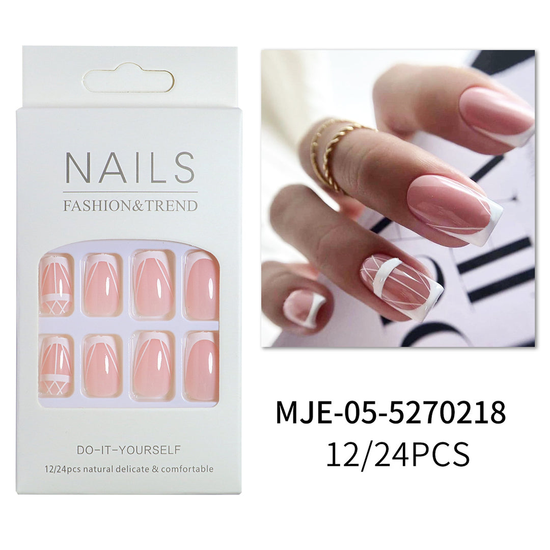Elegant French Tip Press-On Nail Set Kalsten 1787225130