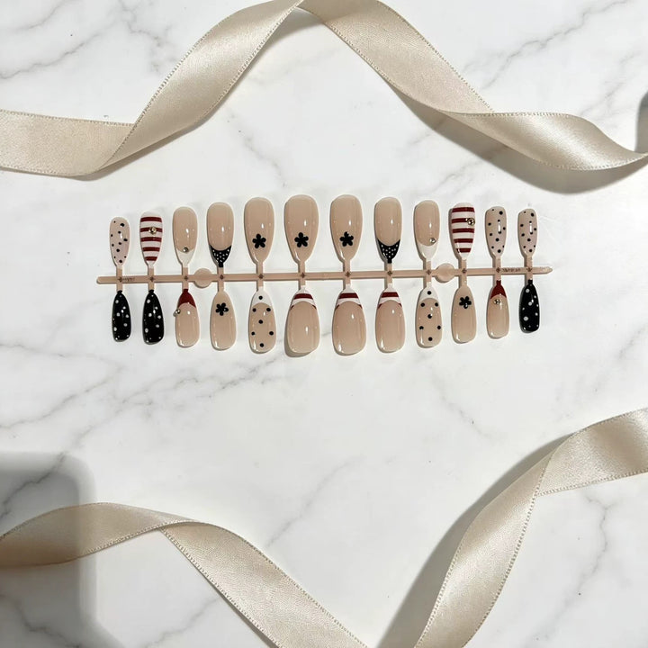 Artistic Stiletto Press-On Nail Set with Unique Patterns Kalsten