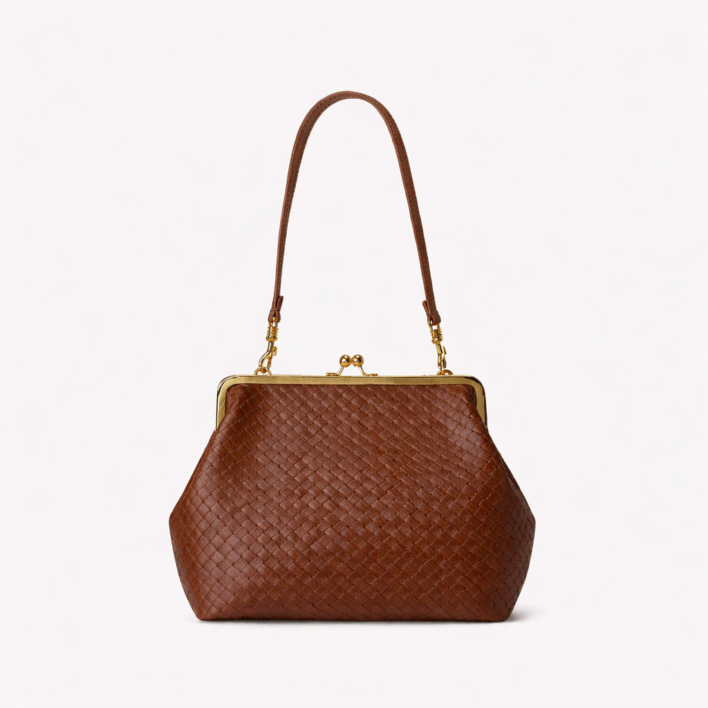 Elegant Glossy Crocodile-Effect Handbag