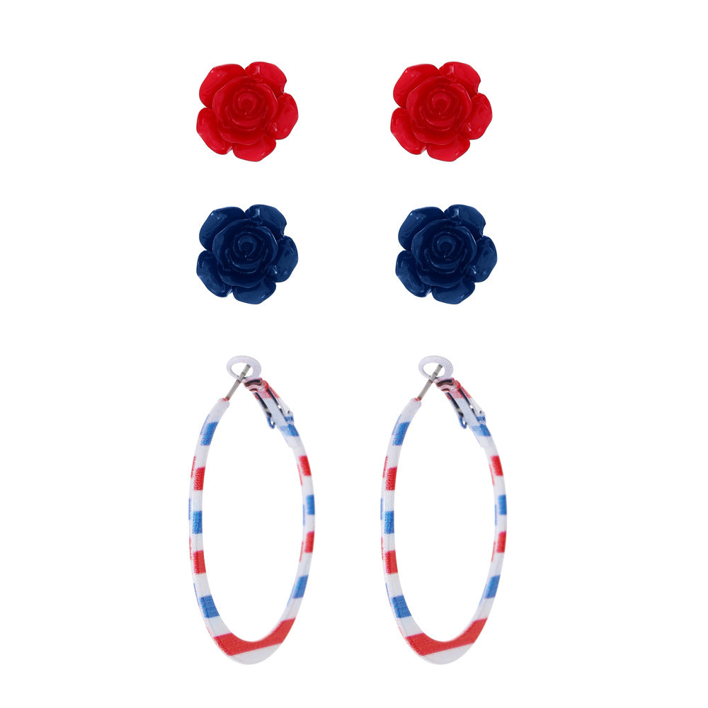 Women's unusual star-rose acrylic earrings with feather-light wearing comfort and fishhook closure Kalsten