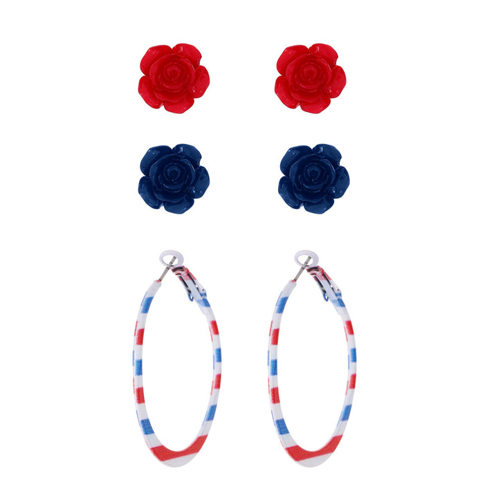 Women's unusual star-rose acrylic earrings with feather-light wearing comfort and fishhook closure Kalsten