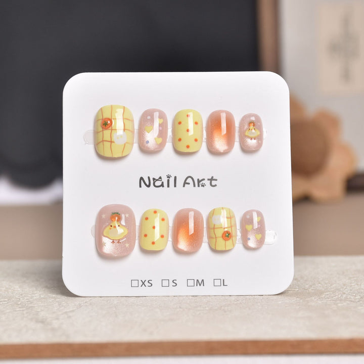 Artistic Star-Embellished Press-On Nail Set Kalsten
