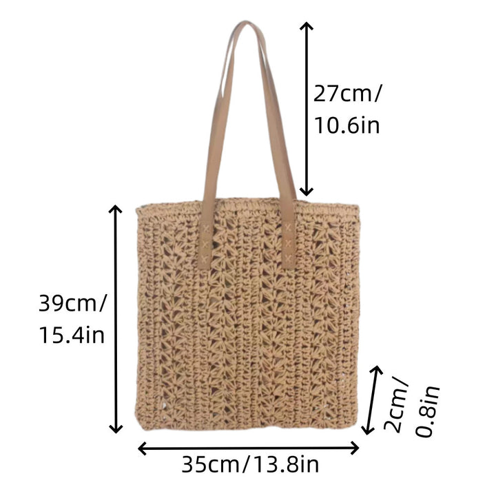 Handwoven beach bag with braided pattern Kalsten