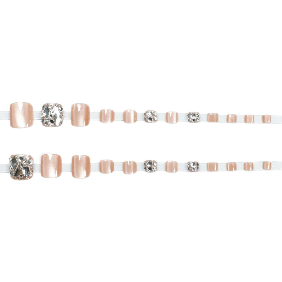 Decorative Crystal-Embellished Toe Nail Art Kalsten