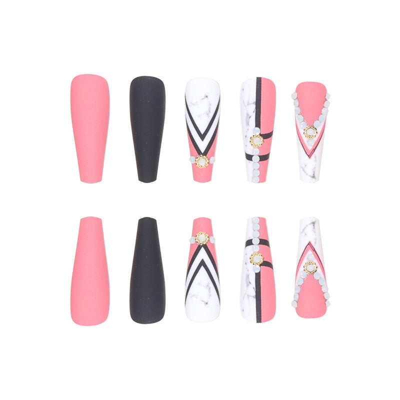 Glamorous Marble-Inspired Stiletto Nail Art Kalsten
