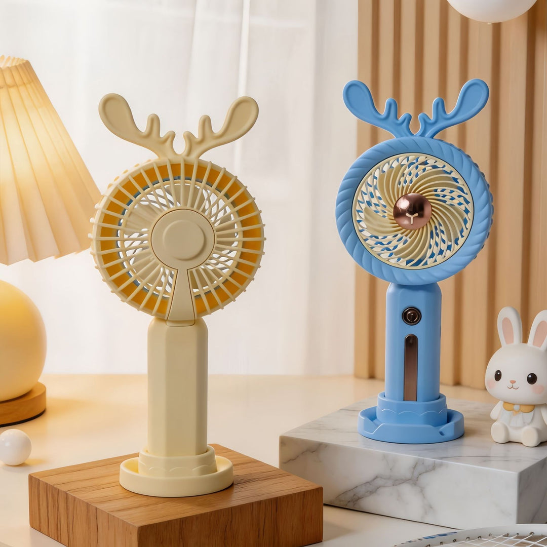 Women Portable Handheld Fan with Creative Antler Design Kalsten