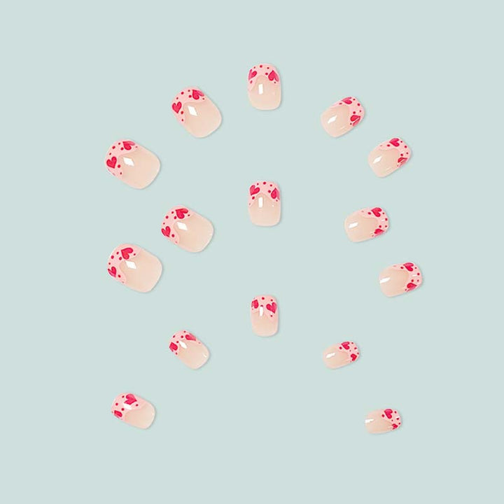 Artfully designed nail tips with heart motifs Kalsten