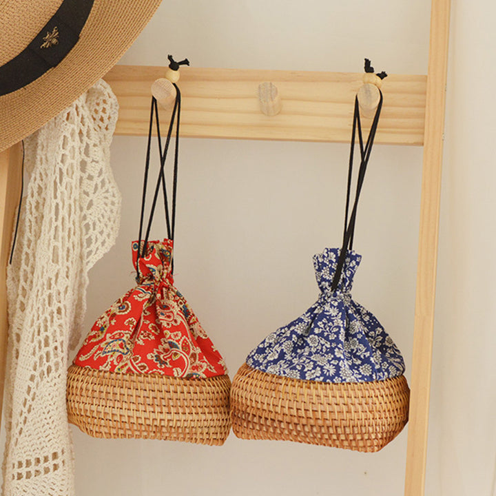 Charming storage bag made of hand-woven rattan Kalsten