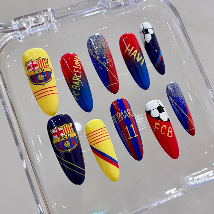 Sports-Themed Stiletto Press-On Nails Kalsten