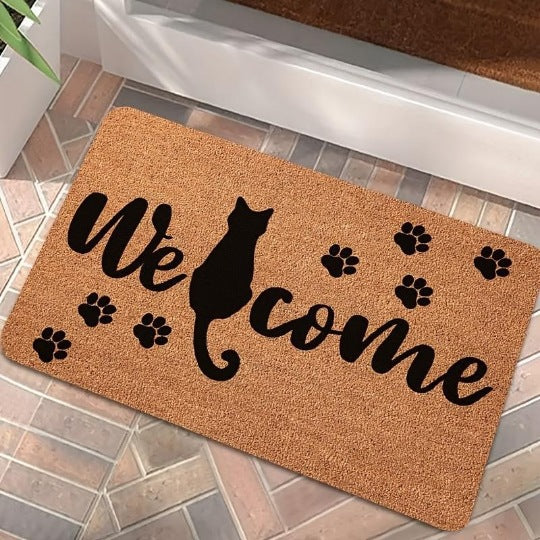 Cat-Themed Welcome Mat