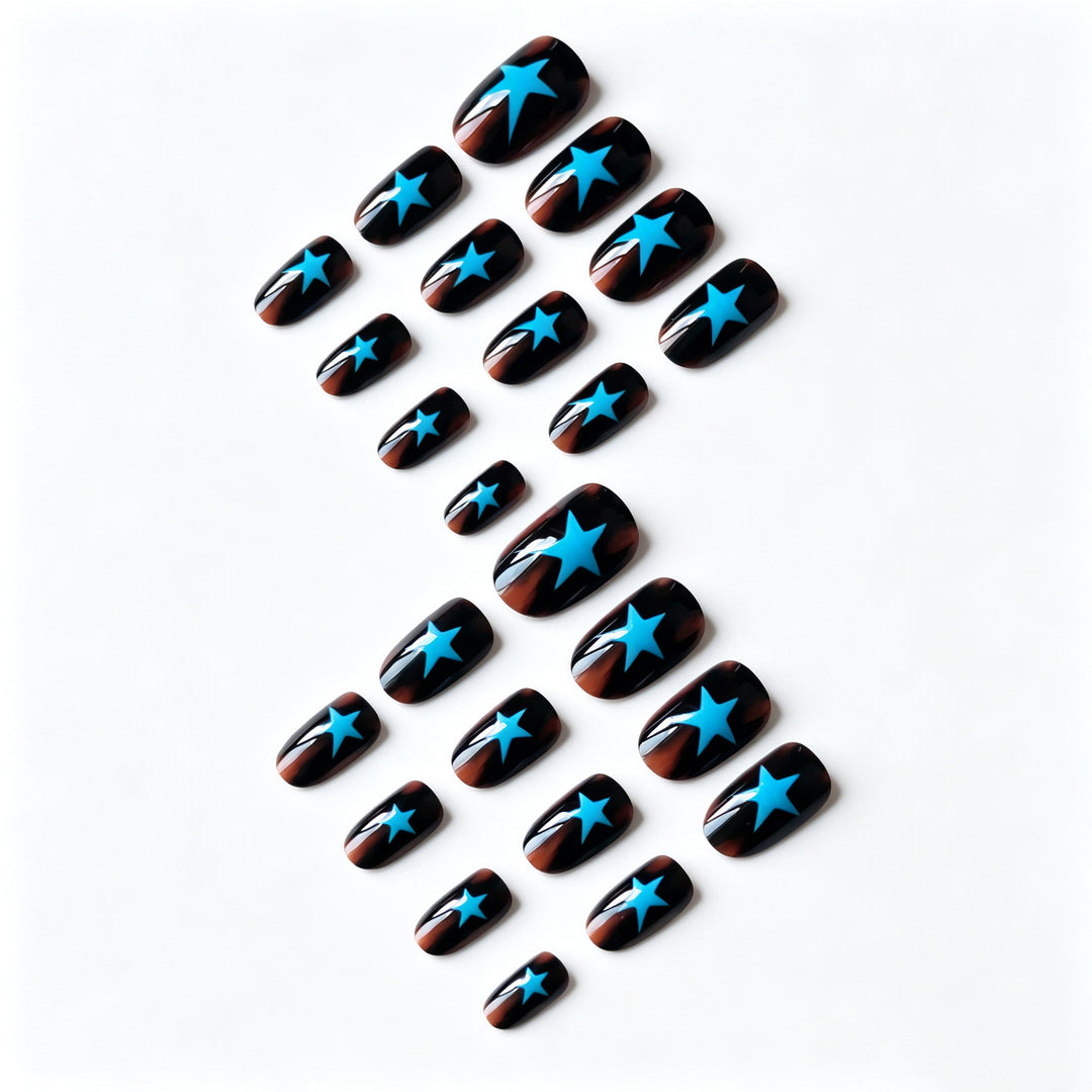Artistic Star-Patterned Nail Art Set